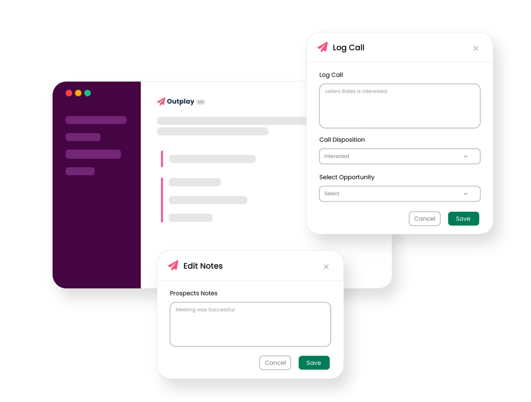 Update all CRM actions on through Slack Outplay integration